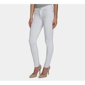 Rock & Republic Berlin Women's White Stretch Denim Mid Rise Skinny Jeans Size 8‎